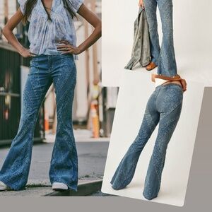 New Free People mermaid mid-rise flare jean Size31